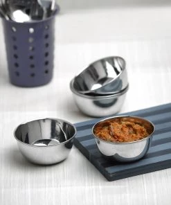 Vinod Cookware Vinod - Kraft Stainless Steel Regal Vati/Katori Set Of 12 Pc Kraft Serveware