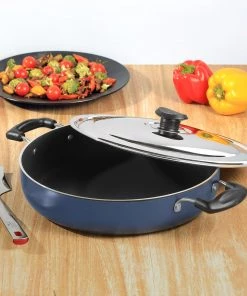 Vinod Cookware Vinod Zest Non Stick Deep Fry Pan With Lid Cookware