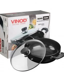 Vinod Cookware Vinod Hard Anodised Deep Kadai With Lid Cookware