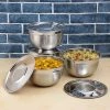 Vinod Cookware Vinod - Kraft Stainless Steel Serving Bowl With Lid Kraft Serveware