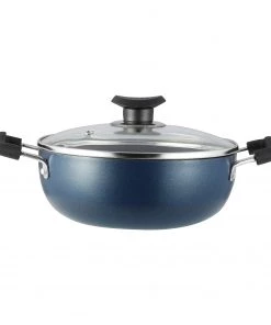 Vinod Cookware Cookware Vinod Zest Non-Stick Deep Kadai With Lid