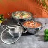Vinod Cookware Cookware Vinod Platinum Triply Stainless Steel Extra Deep Kadai With Lid 16 Vinod Cookware Cookware Vinod Platinum Triply Stainless Steel Extra Deep Kadai With Lid