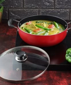 Vinod Cookware Vinod Zest Non Stick Deep Kadai With Lid (Induction Friendly)