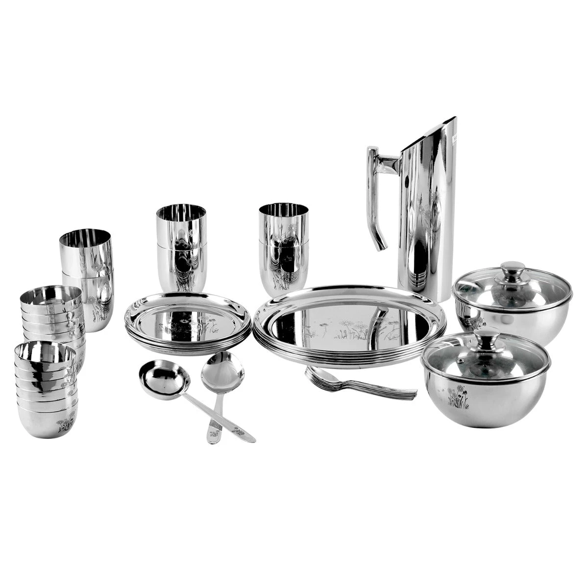 Vinod Cookware Kraft Stainlesss Steel Pattern Dinner Set 41 Pc Kraft Serveware 3 Vinod Cookware Kraft Stainlesss Steel Pattern Dinner Set 41 Pc Kraft Serveware