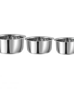 Vinod Cookware Cookware Vinod 3 Pc Stainless Steel Capsule Bottom - (14, 15, 16 Cm)
