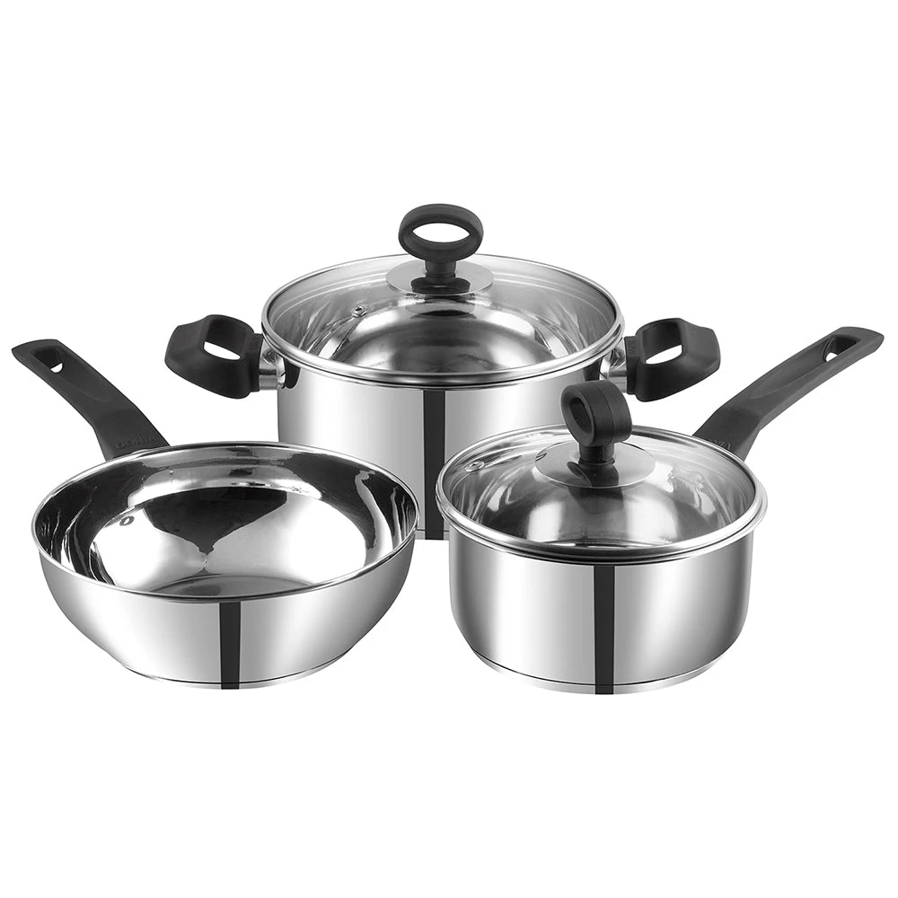 Vinod Cookware Vinod Stainless Steel Trento Cookware Set - 3 Pc (Induction Friendly) 2 Vinod Cookware Vinod Stainless Steel Trento Cookware Set - 3 Pc (Induction Friendly)