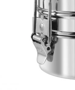 Vinod Cookware Kraft Lunch Box-Food Container Two Tier Compartment With Handle - Stainless Steel Kraft Serveware