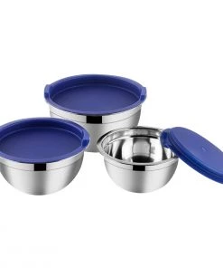 Vinod Cookware Vinod - Kraft Stainless Steel Serve And Storage Set - 3 Pc Kraft Serveware