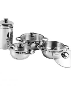 Vinod Cookware Kraft Stainlesss Steel Milano Dinner/Lunch Set - 57 Pc