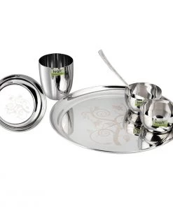 Vinod Cookware Kraft Serveware Vinod - Kraft Patterned Thali Set - 6 Pc