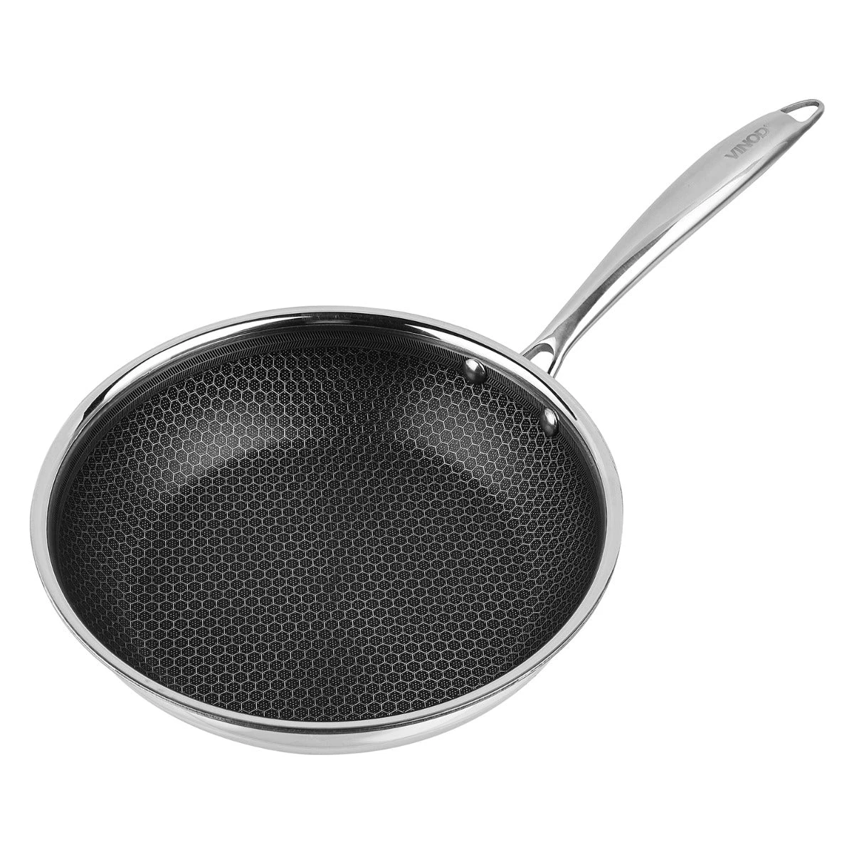 Vinod Cookware Vinod Platinum Triply Stainless Steel X Fry Pan (Induction Friendly) Cookware 2 Vinod Cookware Vinod Platinum Triply Stainless Steel X Fry Pan (Induction Friendly) Cookware