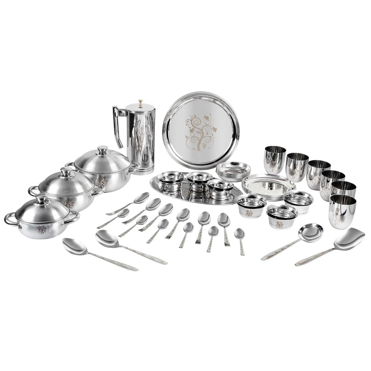 Vinod Cookware Kraft Serveware Vinod - Kraft Shagun Dinner Set 51 Pc + 6 Vati Free 7 Vinod Cookware Kraft Serveware Vinod - Kraft Shagun Dinner Set 51 Pc + 6 Vati Free