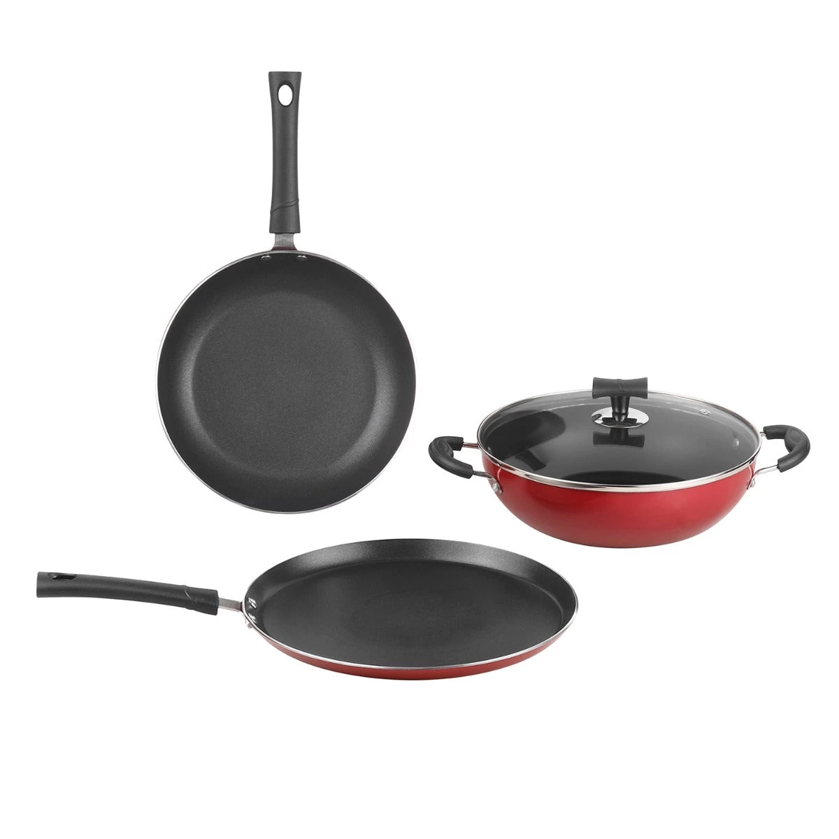 Vinod Cookware Vinod Popular Non Stick Set (Induction Friendly) 3 Vinod Cookware Vinod Popular Non Stick Set (Induction Friendly)