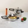 Vinod Cookware Pressure Cookers Vinod Combo Set - Regular Outer Lid Pressure Cooker With Deep Pan Pressure Cooker & Common Lid