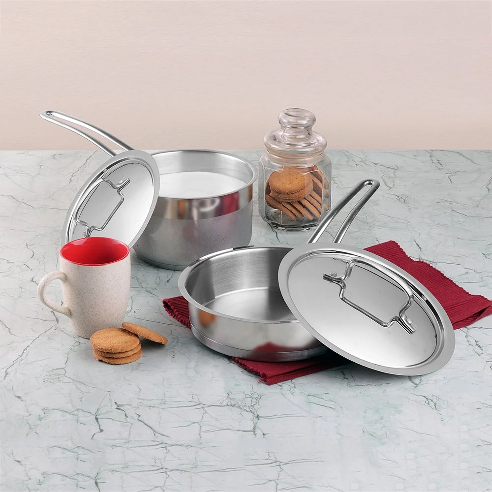 Vinod Cookware Vinod Stainless Steel Classique Deluxe Set (Induction Friendly) Cookware 1 Vinod Cookware Vinod Stainless Steel Classique Deluxe Set (Induction Friendly) Cookware