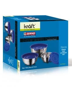 Vinod Cookware Vinod - Kraft Stainless Steel Serve And Storage Set - 3 Pc Kraft Serveware 13 Vinod Cookware Vinod - Kraft Stainless Steel Serve And Storage Set - 3 Pc Kraft Serveware