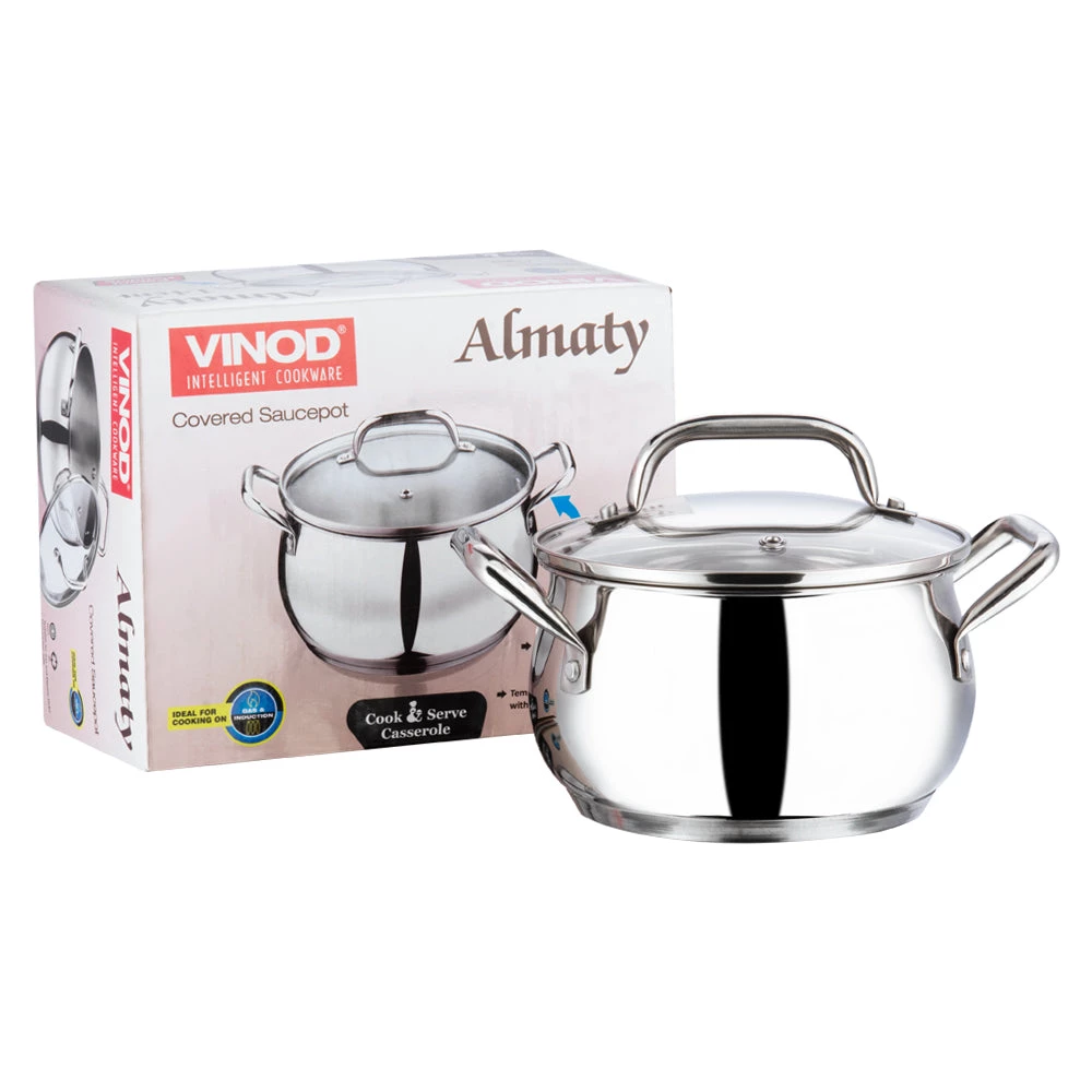 Vinod Cookware Cookware Vinod Stainless Steel Almaty Casserole (Induction Friendly) 8 Vinod Cookware Cookware Vinod Stainless Steel Almaty Casserole (Induction Friendly)