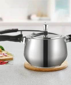 Vinod Cookware Vinod Europa Stainless Steel Handi Shape Inner Lid Pressure Cooker (Induction - Friendly) Pressure Cookers