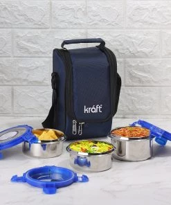 Vinod Cookware Kraft Lunch Box - Multi Container Set Kraft Serveware