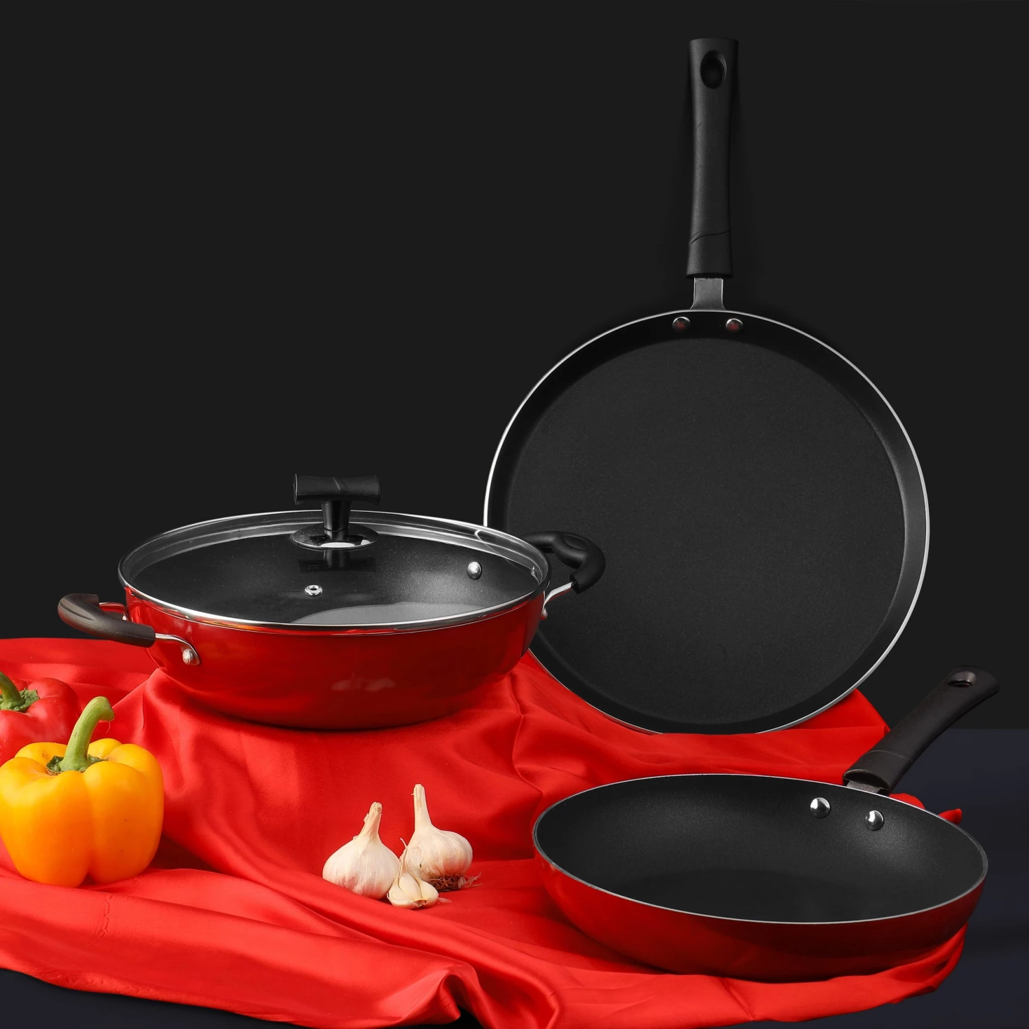 Vinod Cookware Vinod Popular Non Stick Set (Induction Friendly) 1 Vinod Cookware Vinod Popular Non Stick Set (Induction Friendly)