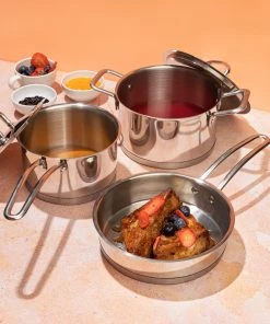 Vinod Cookware Vinod Stainless Steel Classique Deluxe Set (Induction Friendly) Cookware 18 Vinod Cookware Vinod Stainless Steel Classique Deluxe Set (Induction Friendly) Cookware