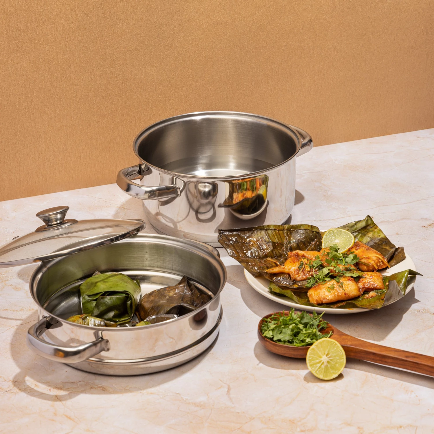 Vinod Cookware Vinod Stainless Steel 2 Tier Steamer With Lid (Induction Friendly) Cookware 8 Vinod Cookware Vinod Stainless Steel 2 Tier Steamer With Lid (Induction Friendly) Cookware