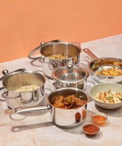 Vinod Cookware Cookware Vinod Stainless Steel Tuscany Combo Set With Lid (Induction Friendly)