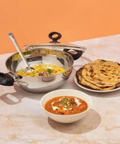 Vinod Cookware Vinod Stainless Steel Deluxe Kadai With Lid