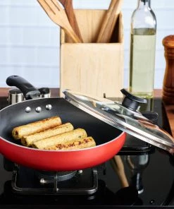 Vinod Cookware Vinod Zest Non Stick Deep Frypan With Glass Lid (Induction Friendly) Cookware