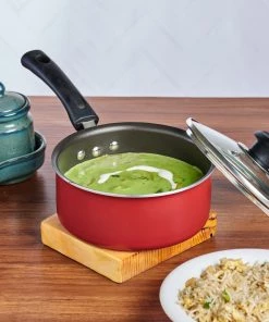Vinod Cookware Cookware Vinod Zest Non Stick Saucepan With Lid (Induction Friendly)