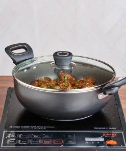 Vinod Cookware Vinod Marbilo Non Stick Deep Kadai (Induction Friendly) Cookware