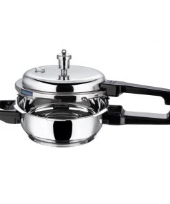 Vinod Cookware Vinod Platinum Triply Deep Pan Pressure Cooker (Induction Friendly) 9 Vinod Cookware Vinod Platinum Triply Deep Pan Pressure Cooker (Induction Friendly)