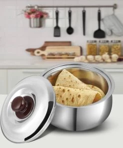 Vinod Cookware Vinod - Kraft Belly Shape Roti Dabba 1.5 L CASSEROLE