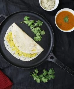 Vinod Cookware Cookware Vinod Legacy Pre - Seasoned Cast Iron Dosa Tawa - 28 Cm