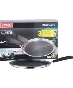 Vinod Cookware Cookware Vinod Platinum Triply Stainless Steel X Dosa Tawa - 28 Cm (Induction Friendly)