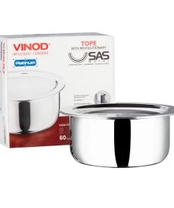 Vinod Cookware Vinod Platinum Triply Stainless Steel Tope With Lid (Induction Friendly) Cookware 7 Vinod Cookware Vinod Platinum Triply Stainless Steel Tope With Lid (Induction Friendly) Cookware