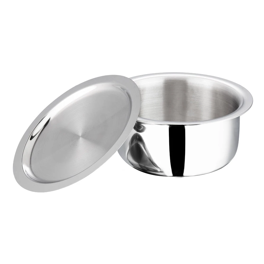 Vinod Cookware Vinod Platinum Triply Stainless Steel Tope With Lid (Induction Friendly) Cookware 1 Vinod Cookware Vinod Platinum Triply Stainless Steel Tope With Lid (Induction Friendly) Cookware