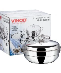 Vinod Cookware Cookware Vinod Stainless Steel Multi Kadai - 26 Cm (Induction Friendly) 11 Vinod Cookware Cookware Vinod Stainless Steel Multi Kadai - 26 Cm (Induction Friendly)