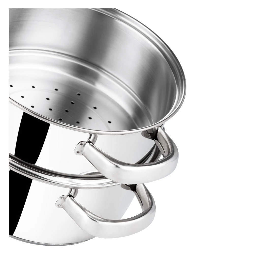 Vinod Cookware Vinod Stainless Steel 2 Tier Steamer With Lid (Induction Friendly) Cookware 3 Vinod Cookware Vinod Stainless Steel 2 Tier Steamer With Lid (Induction Friendly) Cookware