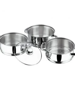 Vinod Cookware Vinod Stainless Steel 3 Tier Steamer Set (Induction Friendly) Cookware