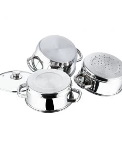 Vinod Cookware Vinod Stainless Steel 3 Tier Steamer Set (Induction Friendly) Cookware