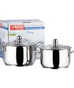 Vinod Cookware Cookware Vinod Stainless Steel Tuscany Combo Set With Lid (Induction Friendly)