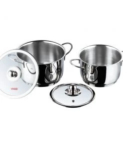 Vinod Cookware Cookware Vinod Stainless Steel Tuscany Combo Set With Lid (Induction Friendly)