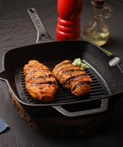 Vinod Cookware Vinod Legacy Pre - Seasoned Cast Iron Square Griddle - 24 Cm (Induction Friendly)