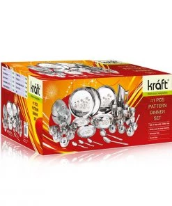 Vinod Cookware Kraft Stainlesss Steel Pattern Dinner Set 41 Pc Kraft Serveware 13 Vinod Cookware Kraft Stainlesss Steel Pattern Dinner Set 41 Pc Kraft Serveware