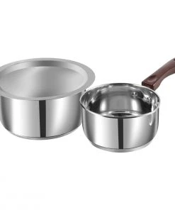 Vinod Cookware Vinod Capsule Bottom Tope (1 Litre) With Lid & Regular Saucepan (1.8 Litre) (Induction Friendly)
