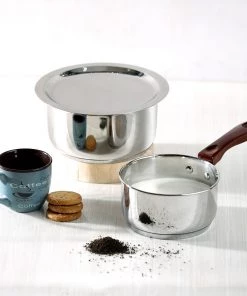 Vinod Cookware Cookware Vinod Regular Saucepan (1Litre) & Capsule Bottom Tope (1.8Litre) With Lid (Induction Friendly)