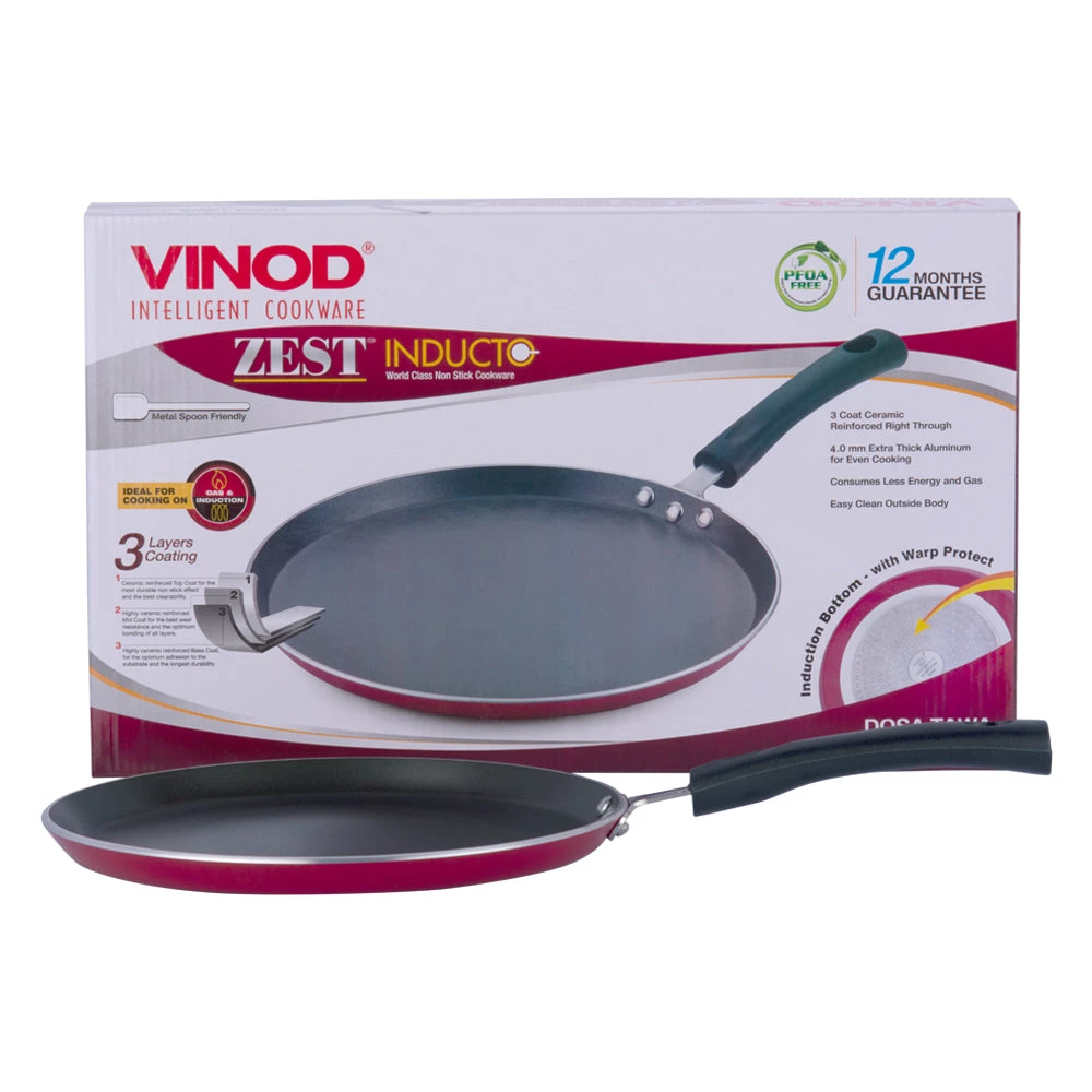 Vinod Cookware Vinod Zest Non Stick Dosa Tawa (Induction Friendly) 6 Vinod Cookware Vinod Zest Non Stick Dosa Tawa (Induction Friendly)