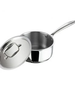 Vinod Cookware Cookware Vinod Platinum Triply Stainless Steel Saucepan With Lid