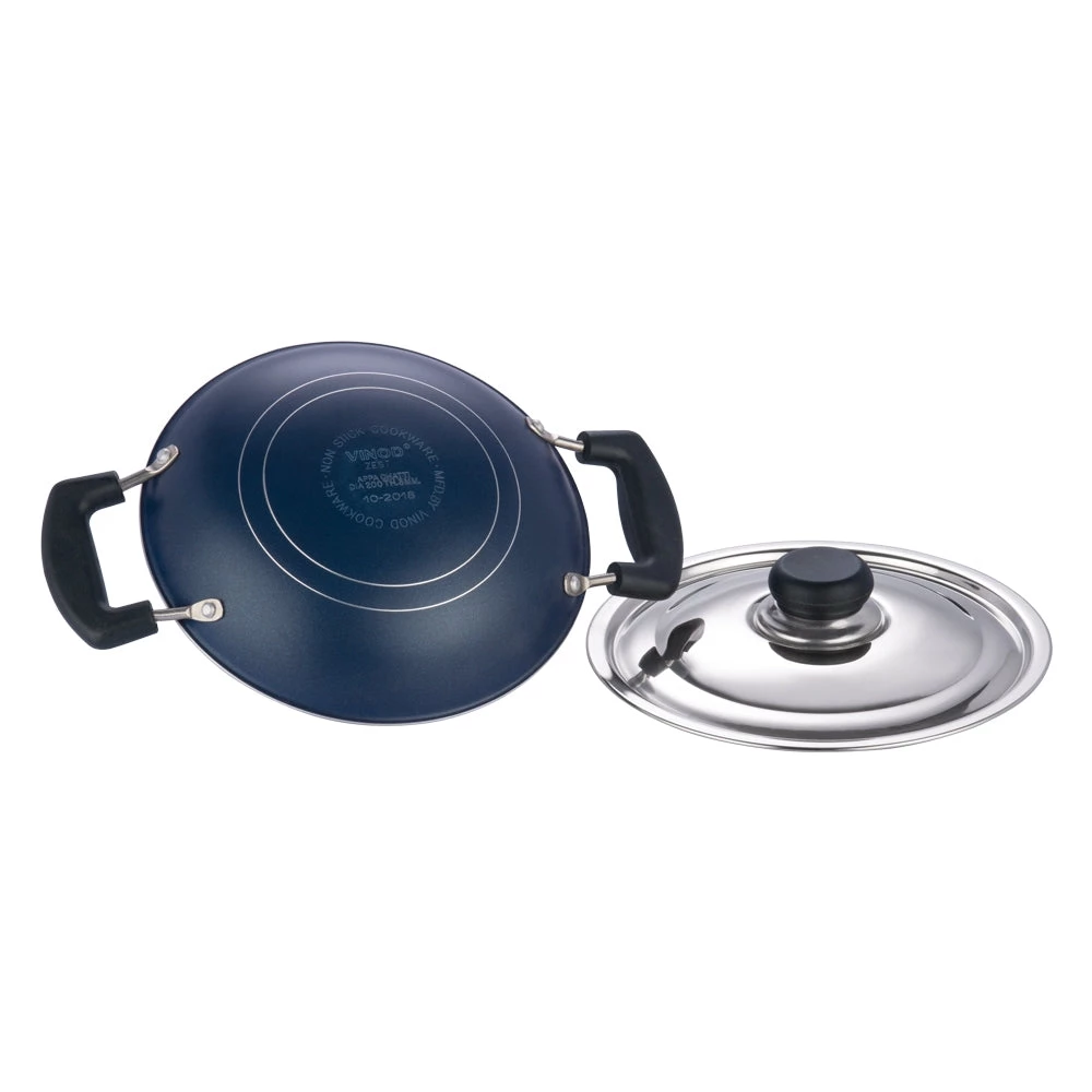 Vinod Cookware Vinod Zest Non Stick Appachetty With Lid - 20 Cm 4 Vinod Cookware Vinod Zest Non Stick Appachetty With Lid - 20 Cm
